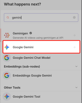 1. Gemini Message 노드 추가하기